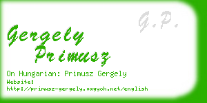 gergely primusz business card